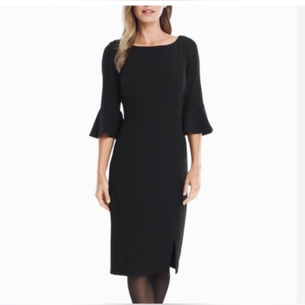 White House Black Market Flutter Sleeve Sheath Body Perfecting Dress